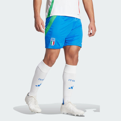南🔥2024 4月 ADIDAS 運動短褲 ITALY 24 AWAY 足球褲 義大利客場球迷版 男款 藍 IQ0486