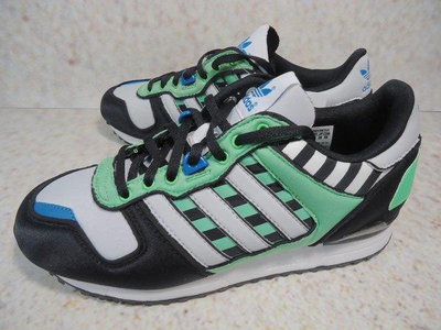 ~9527~ 2014年 5月Adidas Originals ZX700 ZX 700 W 馬戲團 小丑 條紋 黑綠 綠白 三葉草 女鞋