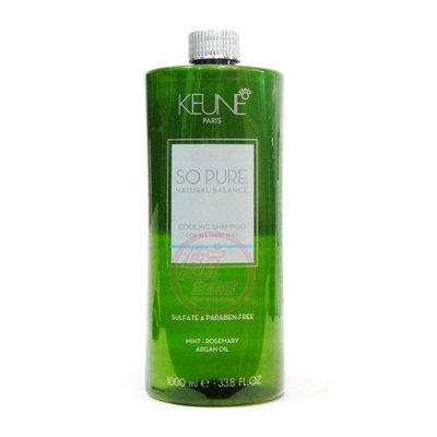 便宜生活館【洗髮精】肯葳KEUNE SO PURE系列 A1歐薄荷沁涼髮浴1000ml 油性頭皮與任何髮質專用 全新公司