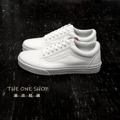 TheOneShop VANS Old Skool 白色 全白 帆布鞋 基本款 滑板鞋 經典款 VN000D3HW00