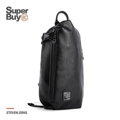 Superbuy大容量包皮革材質側背包 皮質斜背包單肩包斜跨包 防水運動後背包包-寶藏包包