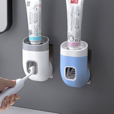 創意壁掛牙刷置物架免打孔漱口刷浴室套裝衛生間家用自動擠牙膏器