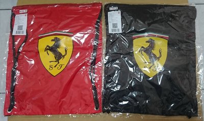 法拉利 Ferrari Draw String Bag 後背包, 輕便袋 鞋袋, 便利包 (黑紅各一, 不單賣)