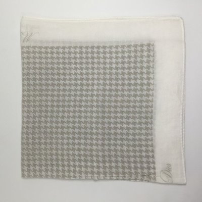 Christine Dior 迪奧 CD 白色 手帕 毛巾 絲巾 方巾