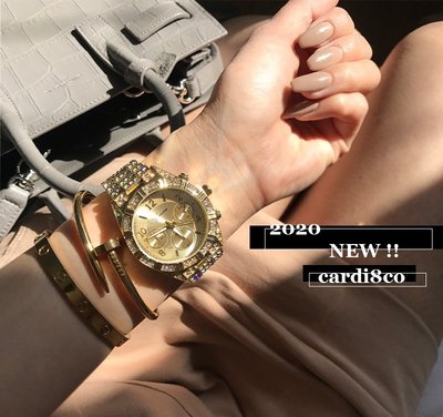CARDI 女裝 正韓 流 滿鑽大錶 嘻哈 金項鍊 金項鏈 滿鑽 手錶 古巴鍊 銀項鍊 鑽錶 手鍊 非 勞力士 滿天星