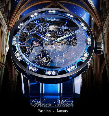 【現貨】一件t-winner鏤空帶手錶男士手動機械錶休閒鋼帶機械男表B20