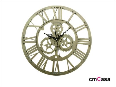 = cmCasa = [4889]歐式復古風格設計 40cm大齒輪掛鐘 LOFT工業風新發行