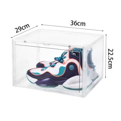 側開磁吸透明鞋盒 亞克力收納防塵高幫籃球鞋柜展示翻蓋~特價~美家小鋪·特價