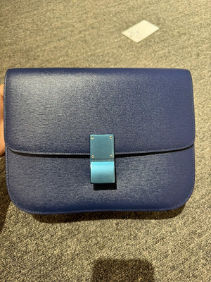 celine 賽琳box 大號包包，深藍色水波紋，全新從未使