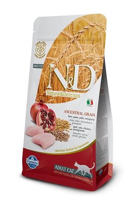 義大利 法米納FARMINA 天然低穀系列成貓-雞肉石榴 LC-1貓飼料 貓乾糧(1.5KG)