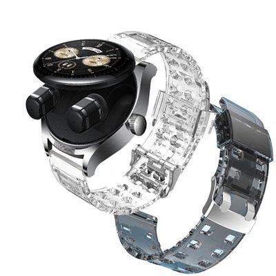 華為 適用於 HUAWEI watch Buds 智能手錶運動錶帶 TPU 軟帶透明錶帶透明手鍊