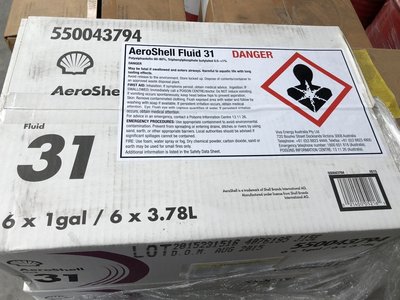 【殼牌Shell】航空用液壓油、AeroShell Fluid 31、3.78公升/罐【航空航天-潤滑】單買區