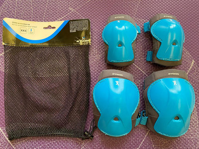 迪卡儂BTWIN兒童安全護具2件組 (護膝+護肘，藍色)