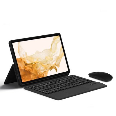 現貨熱銷-適用三星Tab S8+鍵盤保護套12.4英寸Galaxy S7+平板電腦FE一體式智能觸控鍵盤s7plus皮套
