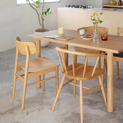 無印良品 MUJI 白橡實木椅 書桌餐桌椅子家用簡約實木靠背椅