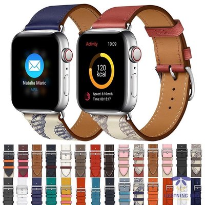 現貨熱銷-【官方同款】apple watch7表帶真皮蘋果手表帶iwatch5/6代愛馬真皮表帶41mm/44mm/40