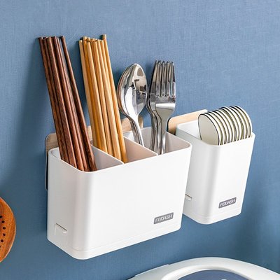 筷子托廚房家用快子置物架免打孔筒壁掛筷籠簍勺子塑料瀝水收納盒