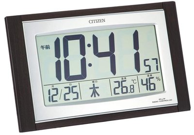 16820c 日本進口 大款 限量品 真品 星辰 CITIZEN 可壁掛 溫度計功能 床頭櫃時鐘LED畫面 電波時鐘送禮