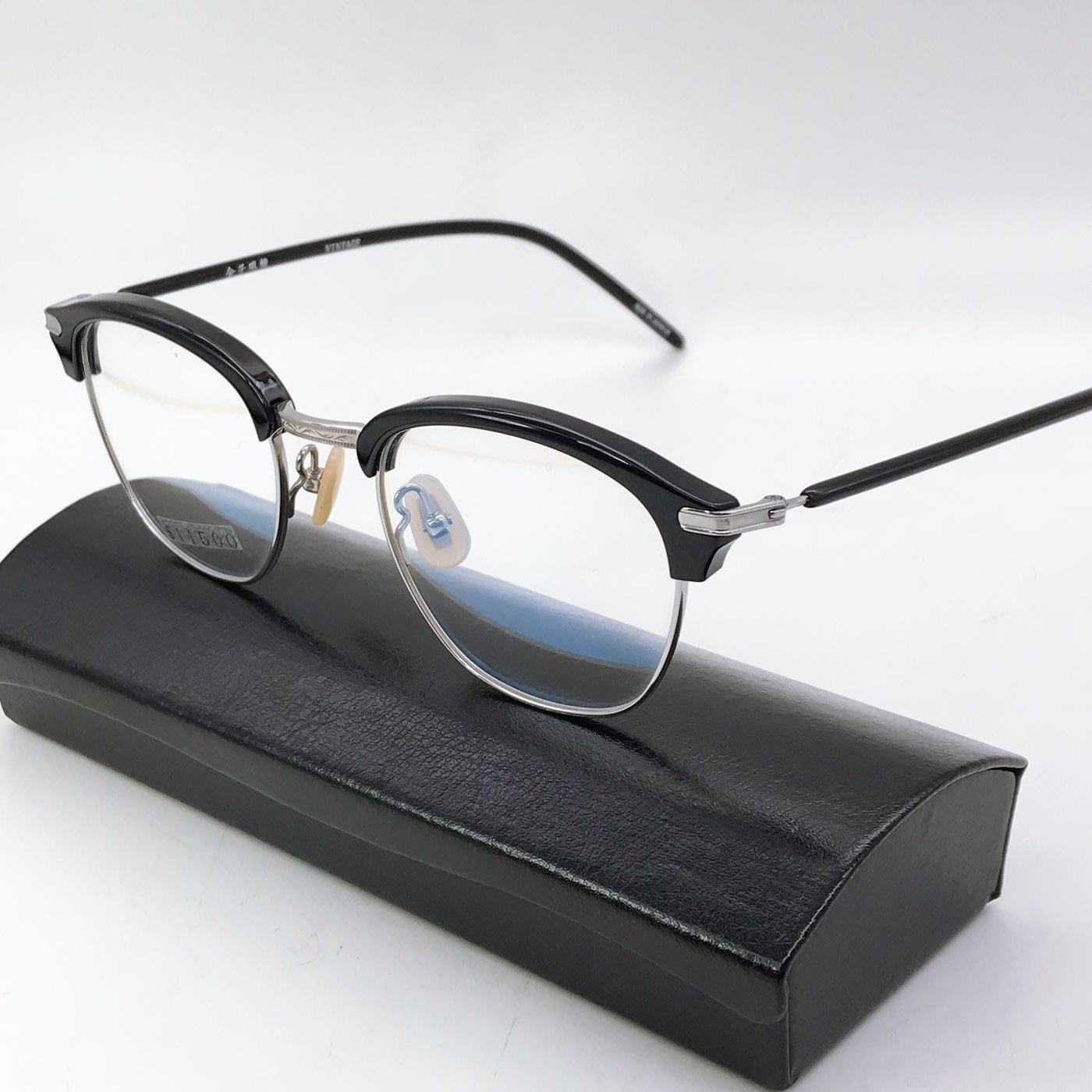 本閣】金子眼鏡日本手工眼鏡KV-34 賽璐珞復古眉框半框純鈦雷朋黑框泰