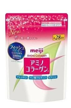 日本明治 膠原 蛋 白粉 粉色 28日 最新改款包裝【莎莎優選專營店】