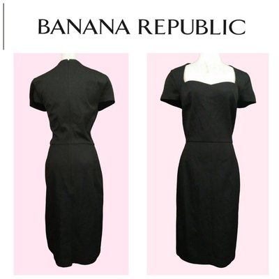 美國名牌~【Banana Republic】黑色典雅短袖洋裝 ~J31