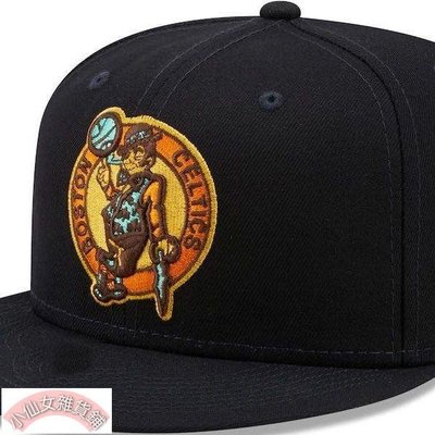 【熱賣精選】2022新款nba帽子美式凱爾特人籃球帽潮流時尚嘻哈平沿帽調節刺繡