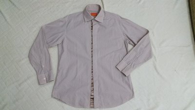 ANGEL百貨專櫃 粉色點狀條紋長袖襯衫 XL號 (合身版)二手精品(最後出清)