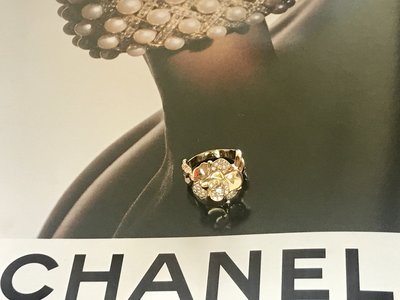 Chanel 18k黃金 山茶花 鑽石戒指