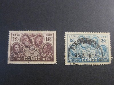 【雲品13】剛果Congo 1935 Sc 161,163 FU 庫號#B538 91417