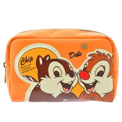 Coco馬日本代購~Disney 迪士尼商店~ 奇奇蒂蒂 相親相愛 花栗鼠 合成皮革 化妝包 筆袋 收納包 鉛筆盒