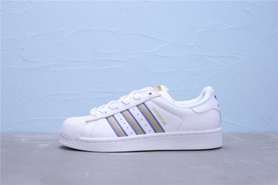 Adidas Superstar 貝殼頭 白藍 皮革 金標 休閒運動板鞋 男女鞋 CG6019