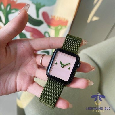 現貨熱銷-新品 適用於Apple Watch磁吸金屬錶帶蘋果手錶錶帶iwatchSE 6 7 5 4米蘭腕帶男女 替換錶