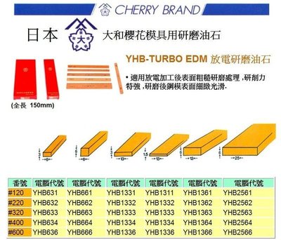 日本大和櫻花模具用研磨油石 YHB-T放電研磨油石