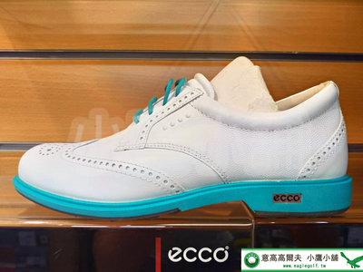 [小鷹小舖] ECCO WOMENS CLASSIC GOLF HYBRID Lace 高爾夫 女仕 球鞋 白/綠松色