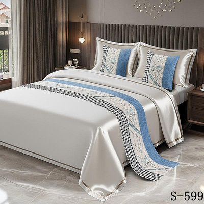 北歐賓館酒店抱枕床旗床尾巾家用高檔現代簡約床上用品床尾墊床蓋