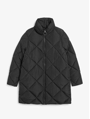 全新現貨 ~ 瑞典品牌 Monki 黑色 oversize 絎縫 高領 puffer外套 (S)