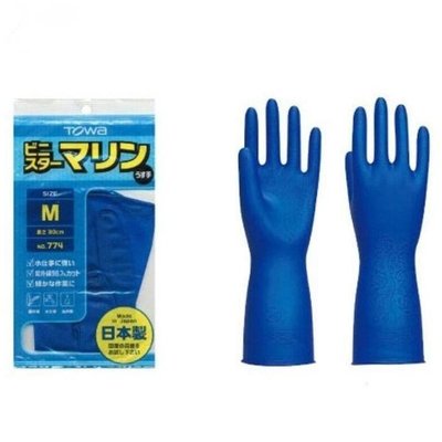 (現貨) 💟 晴媽好物推薦 💟 日本製 774 洗滌 工作 橡膠手套 (藍色)   1雙 (2pcs)  M / L