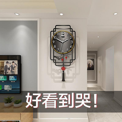 新中式創意鐘表掛鐘客廳家用時尚掛表簡約現代中國風裝飾靜音時鐘
