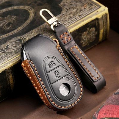 【佰匯車品】BENZ 瘋馬皮鑰匙套 適用於賓士鑰匙套 2021款 新S450L S500L S350L 高檔汽車鑰匙包扣套
