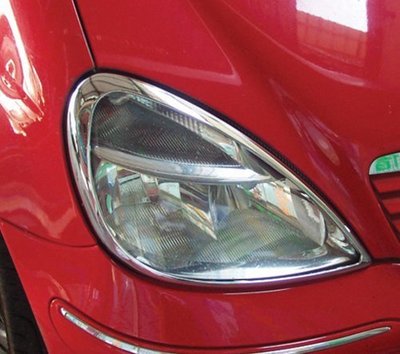 圓夢工廠 Benz W168 A140 A160 A170 A190 97~04 改裝鍍鉻銀車燈框飾貼 前燈框 頭燈框