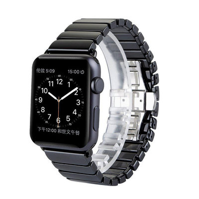 適用於iWatch1/2/3/4/5/6/7代一珠陶瓷運動錶帶 Apple Watch錶帶 蘋果手錶錶帶 41/45mm-台北之家