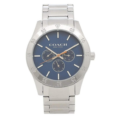 【美麗小舖】COACH 14602445 銀色鋼錶帶 43mm 男錶 手錶 腕錶 三眼日期錶-全新真品現貨在台