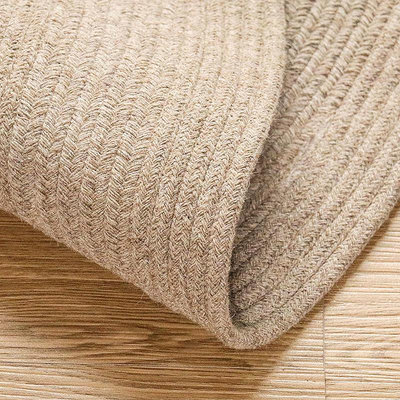 地墊手工編織天然羊毛地毯橢圓形客廳沙發北歐簡約純色家用床邊毯地墊
