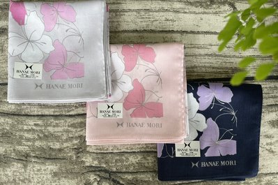 日本製 HANAE MORI 方巾 手帕 領巾 - 蝴蝶
