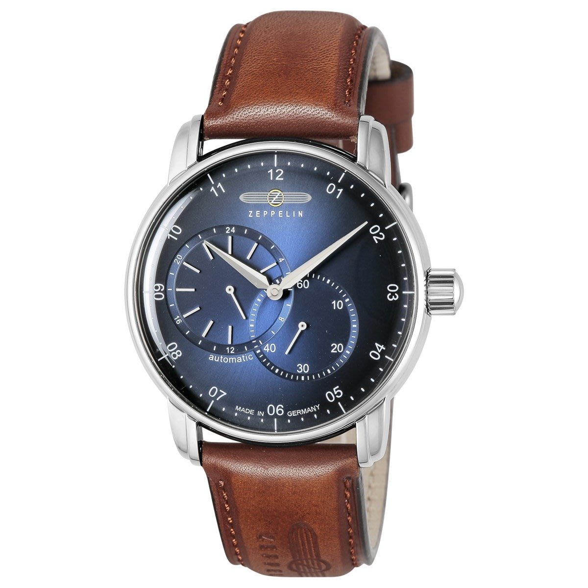 ZEPPELIN 齊柏林飛船8662-3 手錶42mm 機械錶德國錶軍風藍面盤 