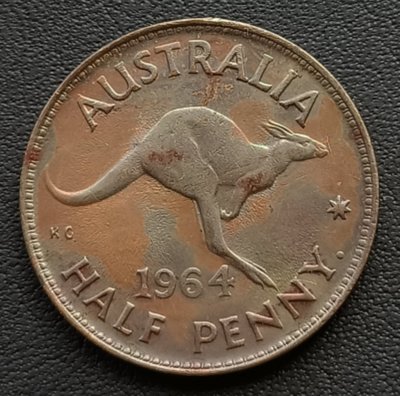 澳大利亞  1964年  伊莉沙白二世   半便士   銅幣   1794