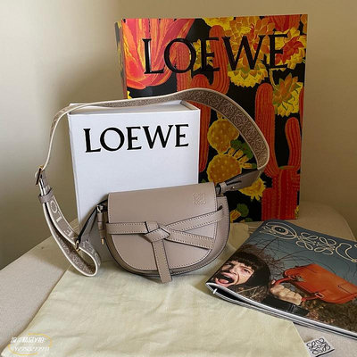 Loewe Gate Small Bag 砂色 寬背帶 斜背包 肩背包 馬鞍包 專櫃真品