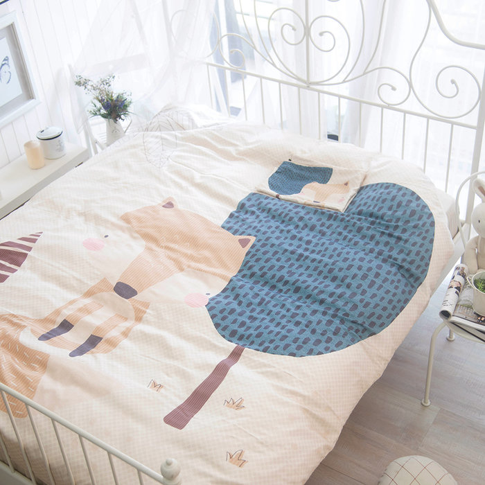 【OLIVIA 】DR8080 FOX 標準雙人床包被套四件組  300織天絲™萊賽爾 童趣系列  台灣製