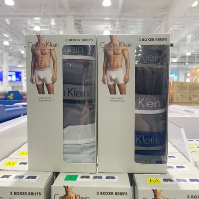 【熱賣精選】蘇州現貨costco購Calvin Klein男士CK四角內褲平角短褲3條美碼
