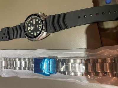 稀有!全新日本原裝seiko turtle Prospex diver's 潛水錶專用實心鋼帶原廠不單賣 22mm